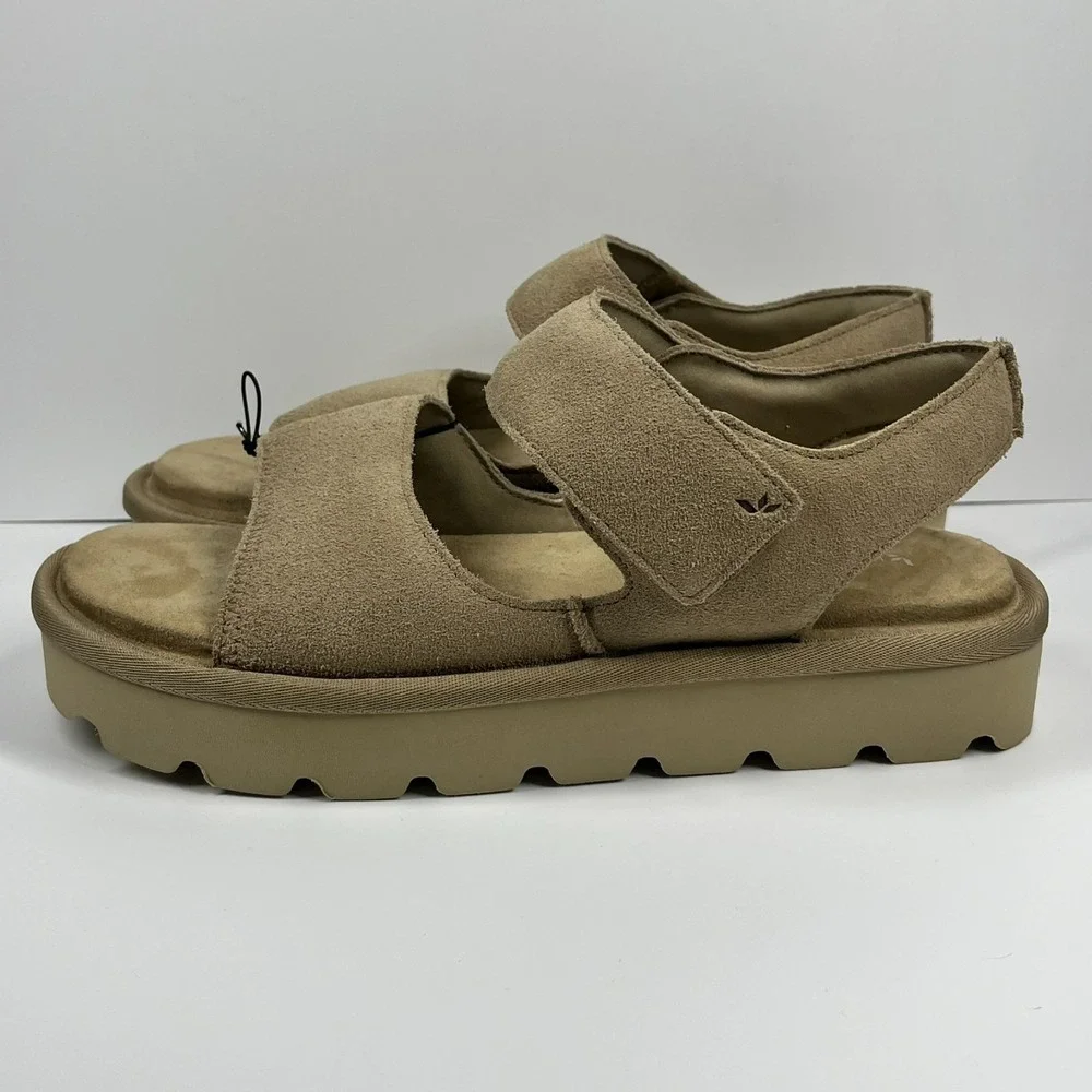 Koolaburra by UGG Tizz Platform Sandals Women's 11 Adjustable Desert Stone Suede